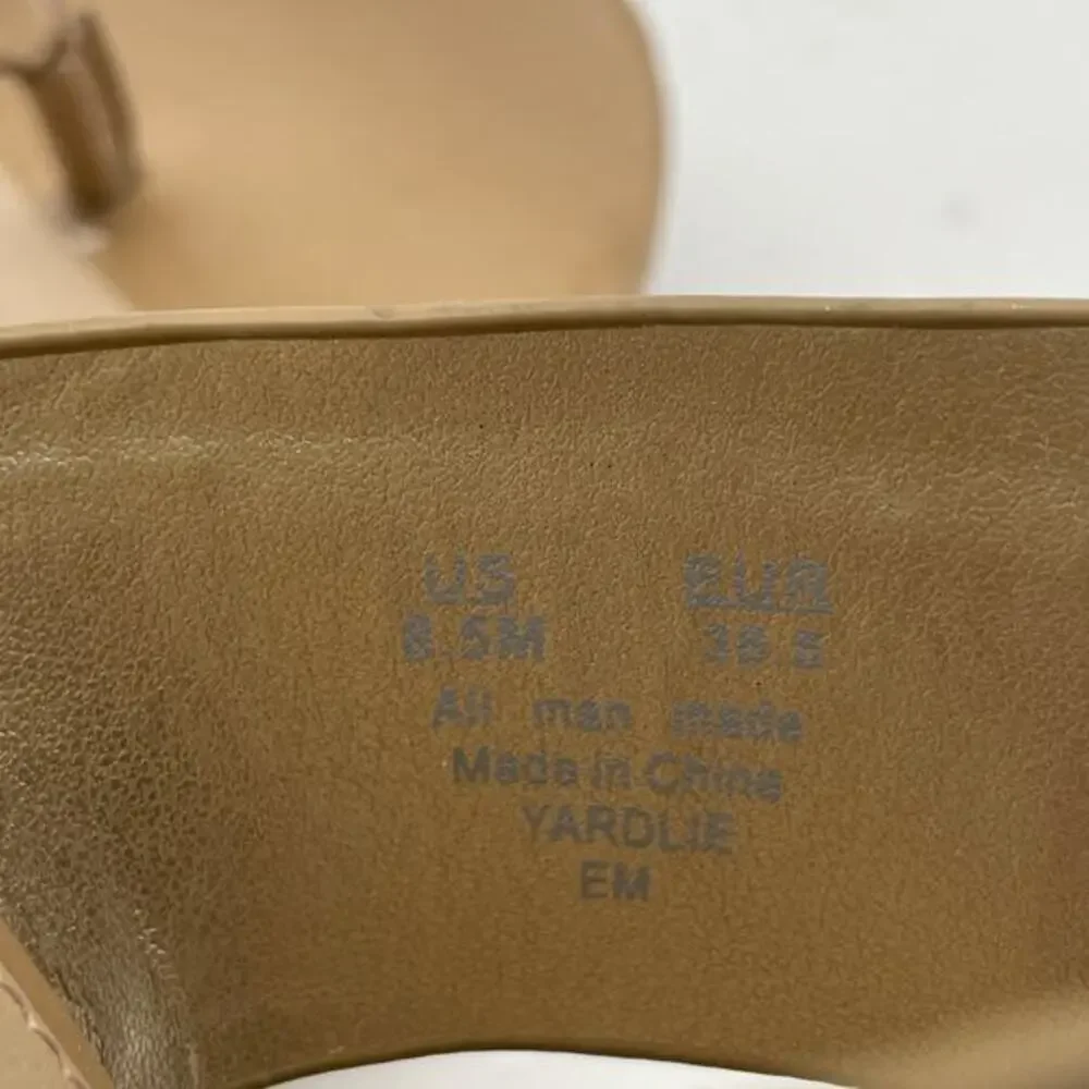 Sam Edelman‎ Women's Yardlie Emblem Platform Wedge Sandals Beige Size 8.5M
